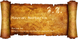 Havran Norberta névjegykártya